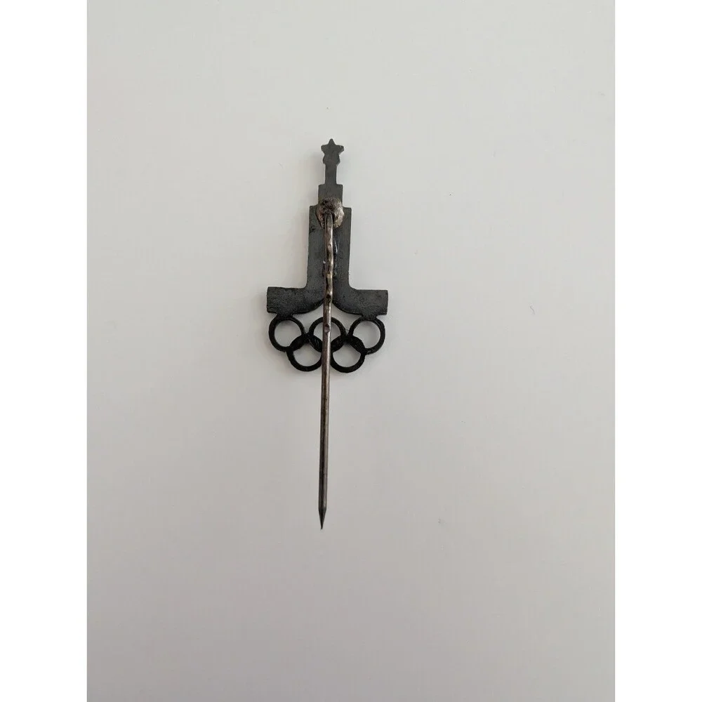 1980 Moscow USSR Olympic Games Logo Tower Stick Vintage Collectible Pin